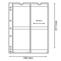 Numis 66 - karty na monety do 66 mm - Leuchtturm - 5 sztuk x 4 monety