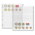 Numis - karty na zestaw monet Euro od 1 centa do  2 euro - Leuchtturm - 5 szt x 24 monety