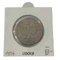 5 zł 1934 Głowa Kobiety Stan III-