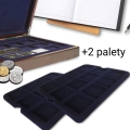Etui MAZZOLA na 12 monet w kapslach QUADRUM kolor granatowy + 2 palety