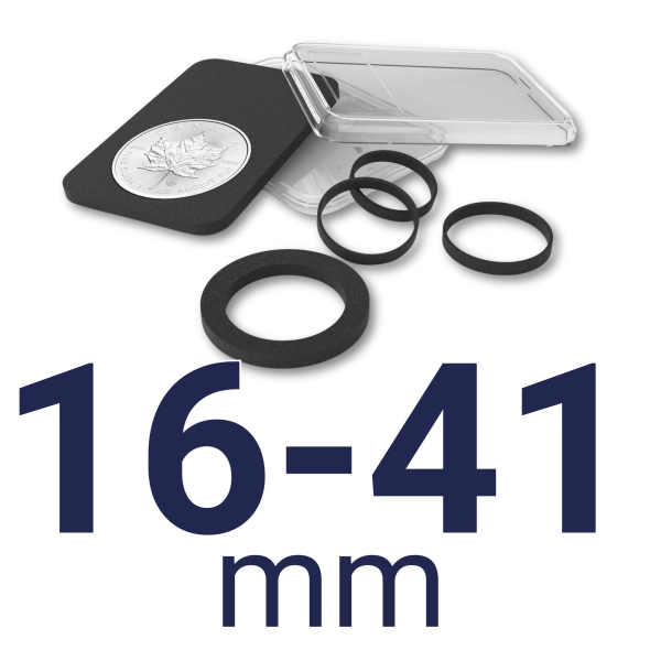 Slaby na monety Quickslab 16-41 mm z ringami - 1 sztuka Leuchtturm