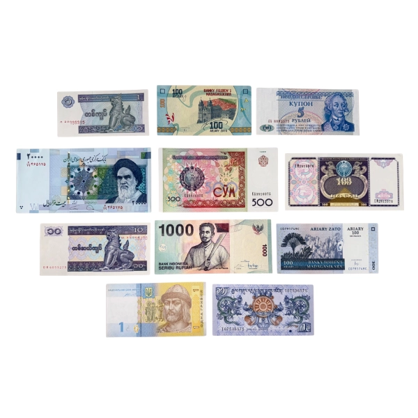 Zestaw banknotów z różnych krajów - 11 szt. [64]