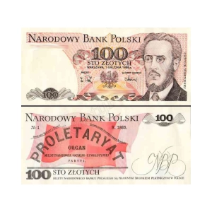 Banknot 100 zł 1988 rok. Stan Bankowy UNC.