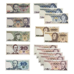Zestaw banknotów z PRL - 15 sztuk Stan II [1]
