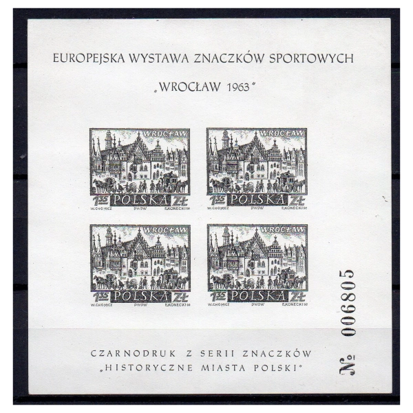 1963 Fi. 1054 ND ** Historyczne miasta czarnodruk - zagięty narożnik