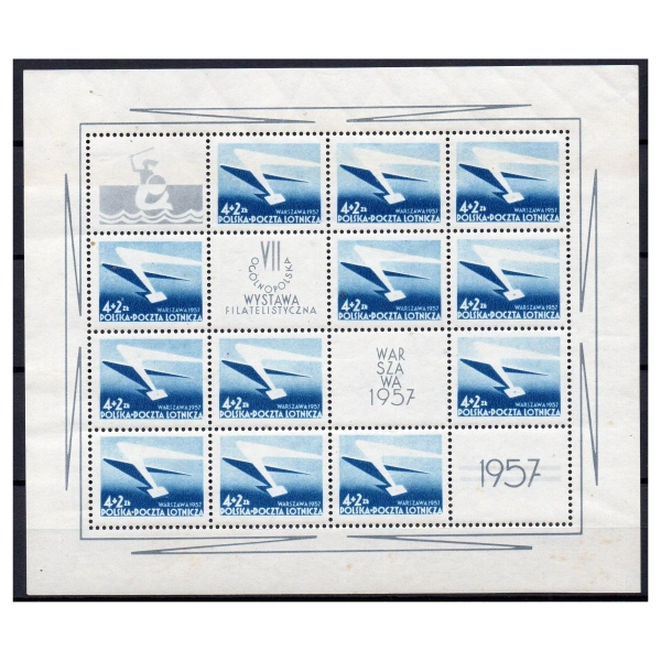 1957 Fi. 859 Wystawa skrzydełka ** arkusz uszkodzony