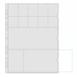 Strona do klasera A4 modułowa na 2 banknoty i 10 monet - 1 sztuka