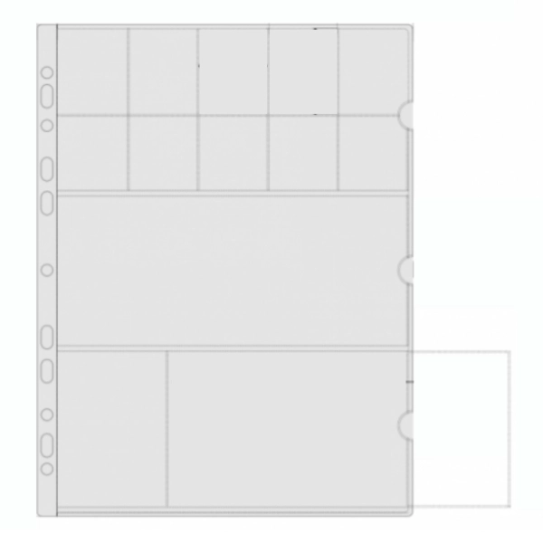 Strona do klasera A4 modułowa na 2 banknoty i 10 monet - 1 sztuka