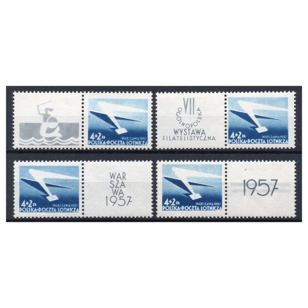 1957 Fi. 859 ** Wystawa w Warszawie 4 przywieszki
