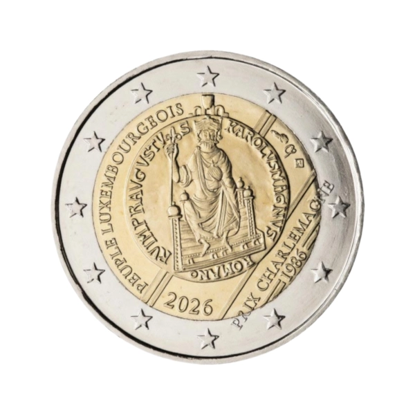 Moneta 2 euro – Luksemburg 2026 40. rocznica przyznania Nagrody Karola Wielkiego Narodowi Luksemburskiemu