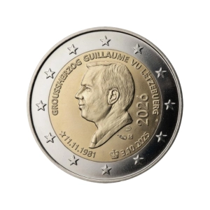 2 euro Luksemburg 2026 - Wstąpienie na tron i 45 urodziny Księcia Wilhelma
