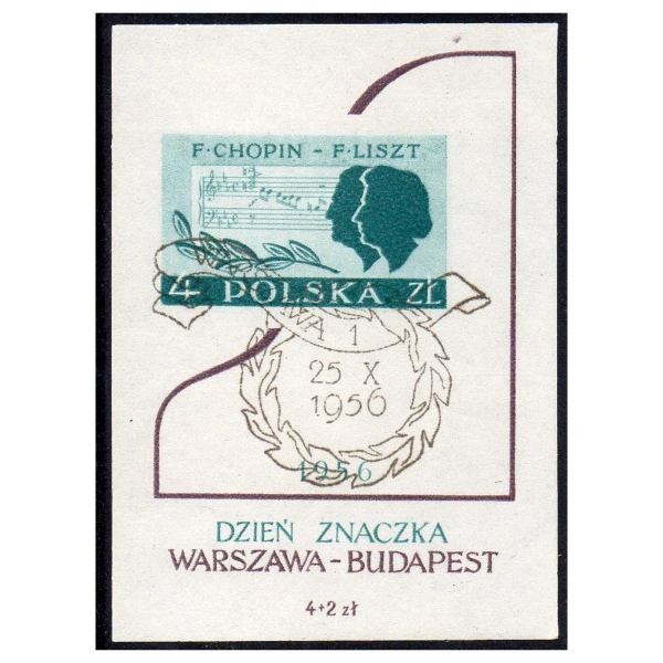 1956 Fi. blok 18 kasowany  Dzień Znaczka