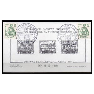 1966 Tysiąclecie Państwa Polski naklejka PZF kasowana