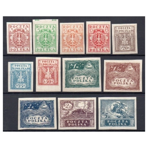 1919 Fi. 73 - 84 A ** Wydanie koronowe cięte - seria znaczków