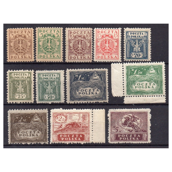 1919 Fi. 85 - 96 B ** Wydanie markowe ząbkowane - seria znaczków