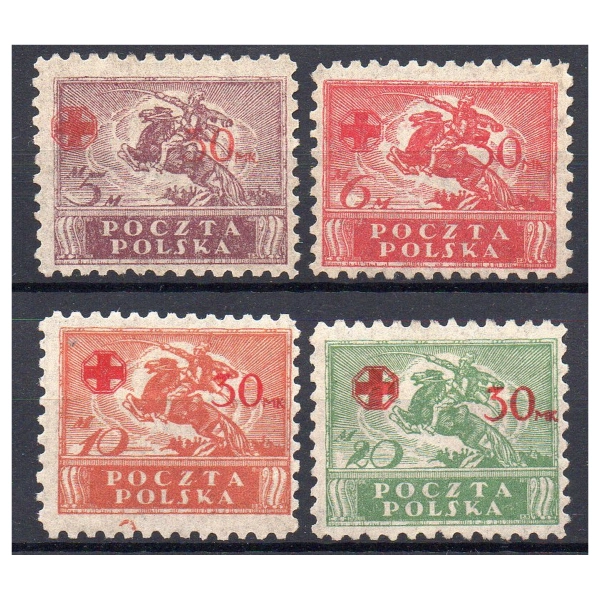 1921 Fi. 121 - 124 ** Wydanie z dopłatą na PCK - znaczki pocztowe