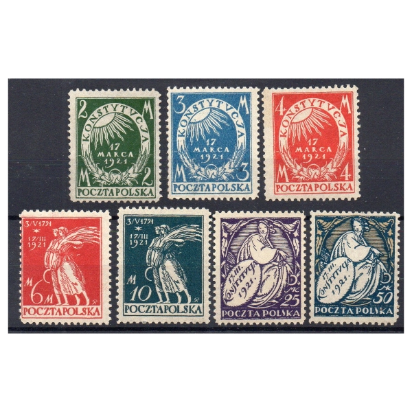 1921 Fi. 128 - 134 ** Uchwalenie Konstytucji - znaczki pocztowe