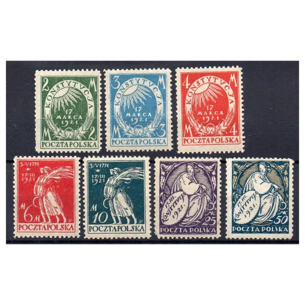 1921 Fi. 128 - 134 ** Uchwalenie Konstytucji - seria znaczków