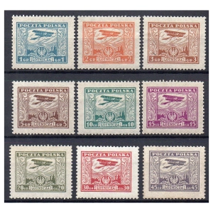 1925 Fi. 216 - 224 ** Wydanie lotnicze - seria znaczków