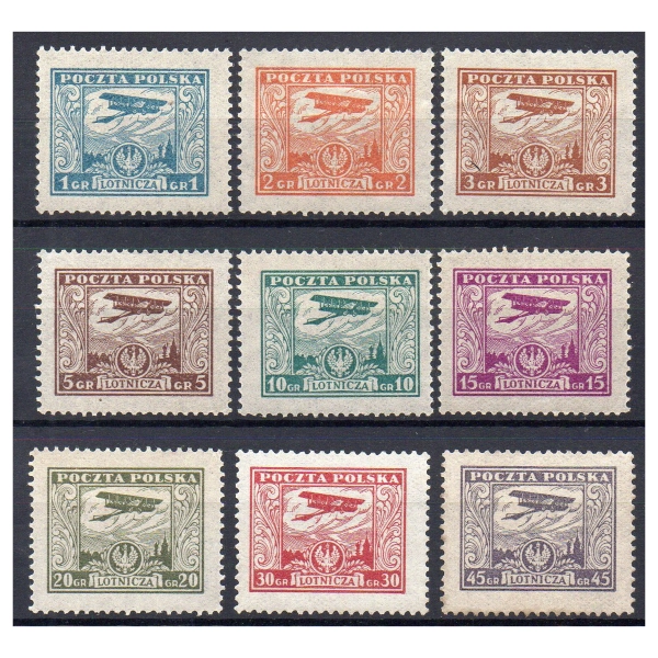 1925 Fi. 216 - 224 ** Wydanie lotnicze - seria znaczków