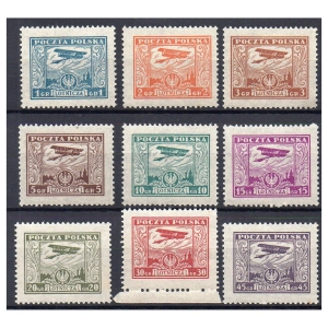 1925 Fi. 216 - 224 ** Wydanie lotnicze - seria znaczków