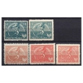 1921 Fi. 125 - 127 I-II ** Siewca pełna seria 5 znaczków