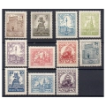 1925 Fi. 205 - 215 ** Zabytki i żaglowiec - seria znaczków