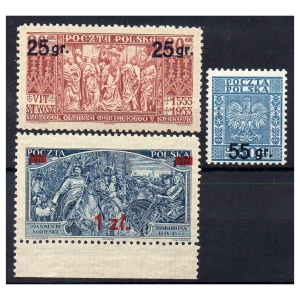 1934 Fi. 270 II - 272 II ** Wydanie przedrukowe - seria 3 znaczków