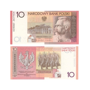2008 10 zł banknot kolekcjonerski Józef Piłsudski UNC