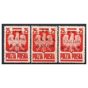 1944 Fi. 344 - 346 ** KRN PKWN RTRP - seria 3 znaczków