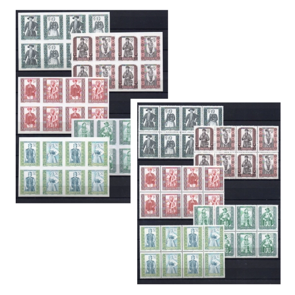 1959 Fi. 994 - 1003AB ** Polskie stroje ludowe I czwórki