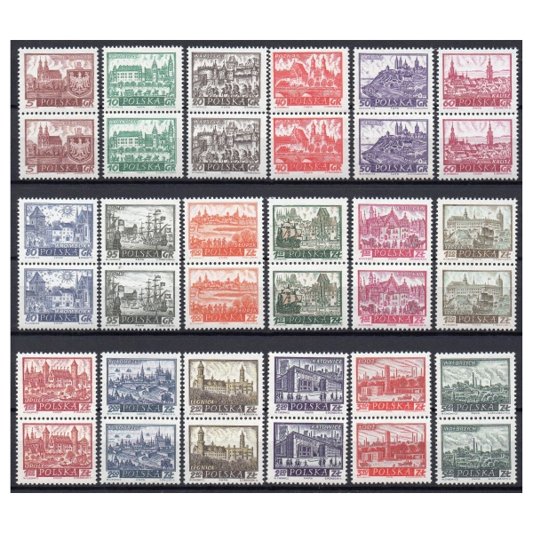 1960 Fi. 1044 - 1061 ** Historyczne miasta parki znaczki pocztowe