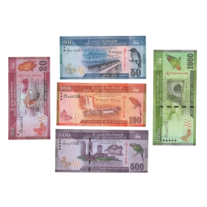 Zestaw banknotów ze Sri Lanki