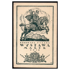 1919 Pocztówka Wystawa marek w Warszawie