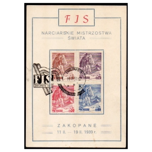 1939 Fi. 330-333 Pocztówka FIS 1939
