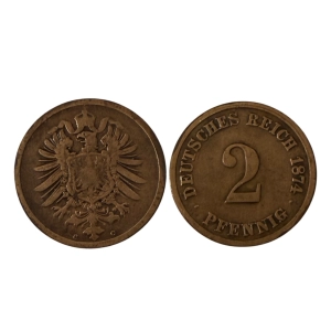 Niemcy 2 fenig 1874 C