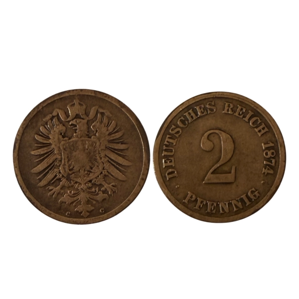 Niemcy 2 fenig 1874 C