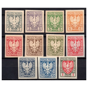 1918 Fi. 55 - 65 * Orzeł na tarczy PKL - seria znaczków