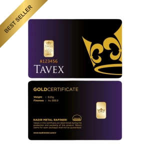 Złota sztabka 0,25 g Au próba 999.9 Tavex - LBMA - w certipaku na prezent