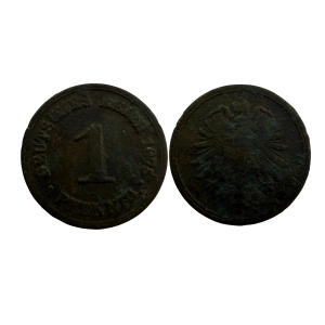 Niemcy 1 fenig 1875 D