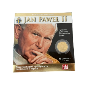 Moneta numizmat Pamiątka kanonizacji Jan Paweł II