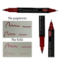 Foliopis perm dwustronny czerwony do opisu kolekcji pudeł segregatorów