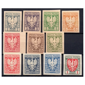 1918 Fi. 55 - 65 * Orzeł na tarczy PKL - seria znaczków
