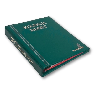 Album na 221 monet z kartami różne średnice - zielony - do małych i dużych monet