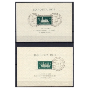 WMG 1937 Fi. blok 1ab kasowane DAPOSTA 1937