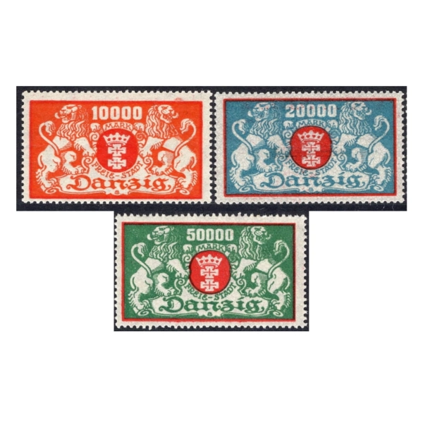 WMG 1923 Fi. 141-143 ** Herb Gdańska - seria znaczków
