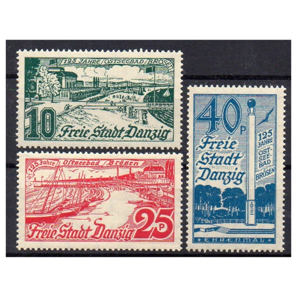 WMG 1935 Fi. 255-257 ** Kąpielisko Brzeźno znaczki czyste