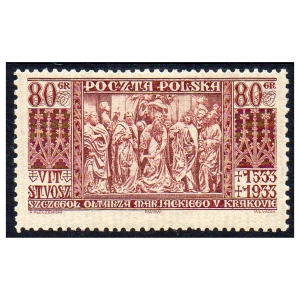 1933 Fi. 261 ** 400. rocznica śmierci Wita Stwosza - znaczek pocztowy