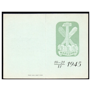 1945 Fi. 386 Kongres Związków Zawodowych - karnet