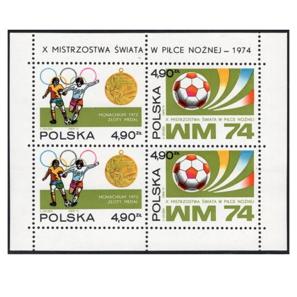 1974 Fi. blok 93 ** Mistrzostwa Świata w piłce nożnej RFN